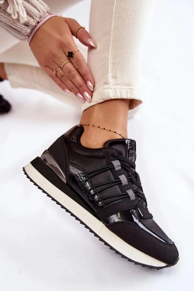 Damskie Big Star Shoes Damskie Modne Buty Sportowe Big Star KK274110 Czarne