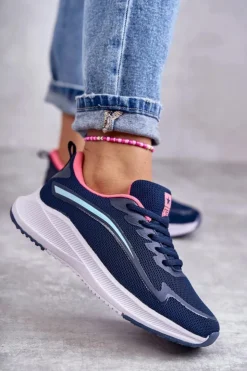 Hot Evento Damskie Modne Buty Sportowe Sneakersy Granatowe Ida