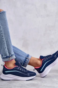 Hot Evento Damskie Modne Buty Sportowe Sneakersy Granatowe Ida
