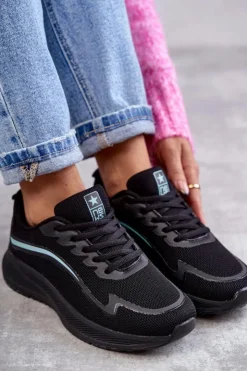Damskie Evento Damskie Modne Buty Sportowe Sneakersy Czarne Ida