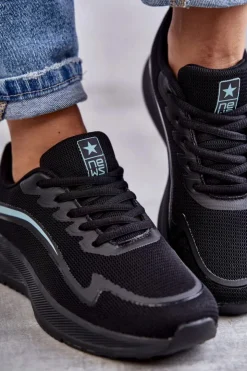 Damskie Evento Damskie Modne Buty Sportowe Sneakersy Czarne Ida