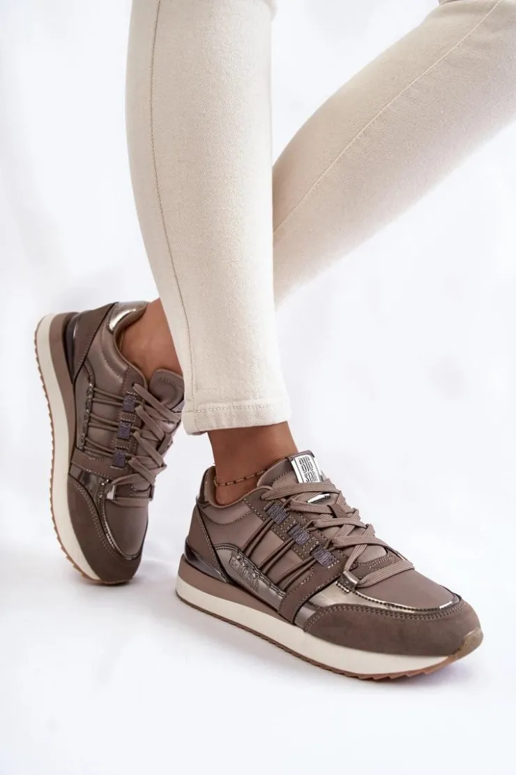 Big Star Shoes Buty Sportowe Big Star|Sneakersy Damskie*Damskie Modne Buty Sportowe Big Star KK274112 Ciemnoszare