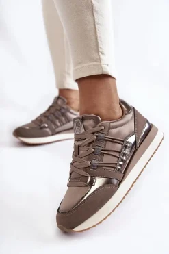 Big Star Shoes Buty Sportowe Big Star|Sneakersy Damskie*Damskie Modne Buty Sportowe Big Star KK274112 Ciemnoszare