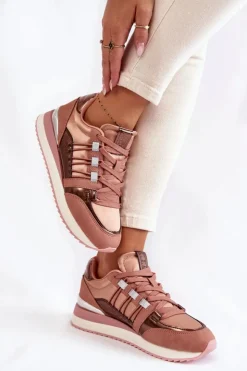 Big Star Shoes Buty Sportowe Big Star|Sneakersy Damskie*Damskie Modne Buty Sportowe Big Star KK274111 Różowe