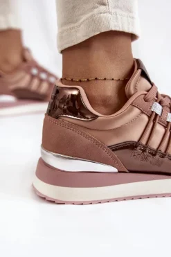 Big Star Shoes Buty Sportowe Big Star|Sneakersy Damskie*Damskie Modne Buty Sportowe Big Star KK274111 Różowe