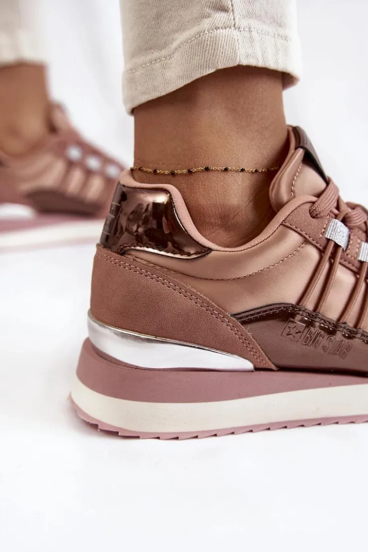 Big Star Shoes Buty Sportowe Big Star|Sneakersy Damskie*Damskie Modne Buty Sportowe Big Star KK274111 Różowe