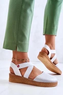 Hot Big Star Shoes Damskie Modne Espadryle Big Star JJ276036 Białe