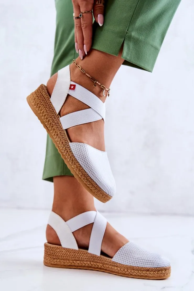 Hot Big Star Shoes Damskie Modne Espadryle Big Star JJ276036 Białe