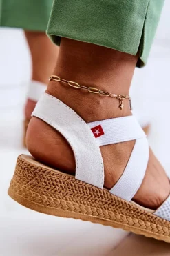 Hot Big Star Shoes Damskie Modne Espadryle Big Star JJ276036 Białe