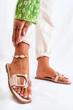 Damskie Boto Damskie Modne Klapki Beżowe Marsala