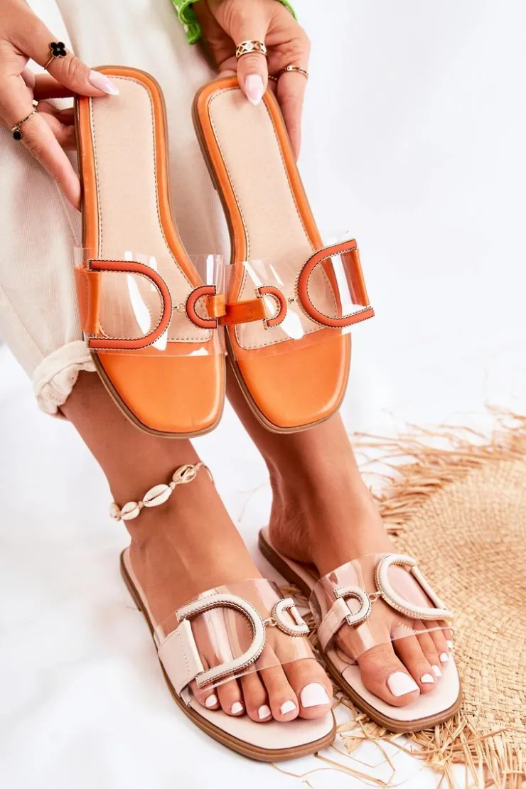 Damskie Boto Damskie Modne Klapki Beżowe Marsala