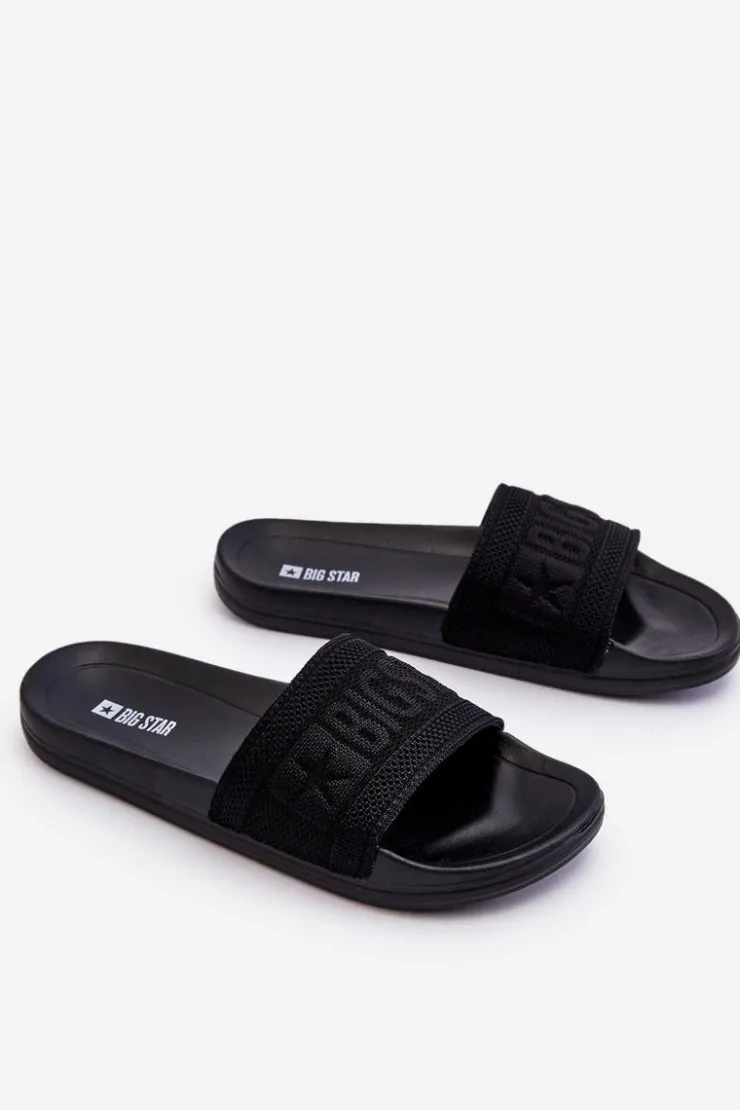 Big Star Shoes Klapki Damskie Big Star|Klapki Damskie Klasyczne*Damskie Modne Klapki Big Star LL274A158 Czarne