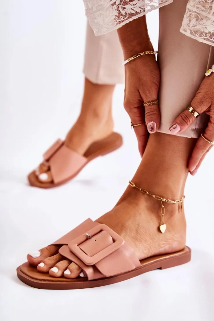 Damskie Boto Damskie Modne Klapki Na Lato Różowe Sylvia