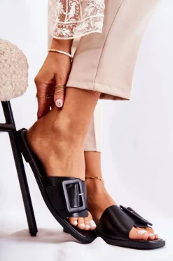 Boto Klapki Damskie Klasyczne*Damskie Modne Klapki Na Lato Czarne Sylvia