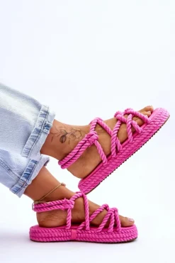 Damskie Boto Damskie Modne Plecione Sandały Fuksja Tiffanie