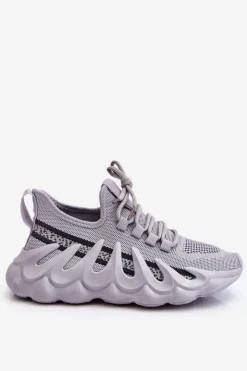 Damskie Boto Damskie Modne Skarpetkowe Sneakersy Szare Daxo