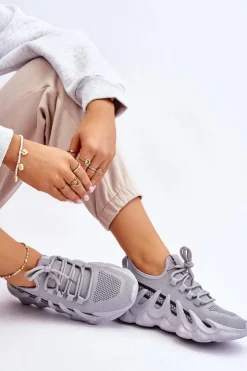 Damskie Boto Damskie Modne Skarpetkowe Sneakersy Szare Daxo