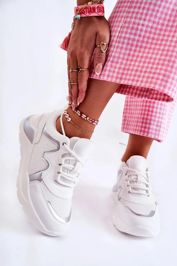 Damskie Boto Damskie Modne Sneakersy Białe Allie