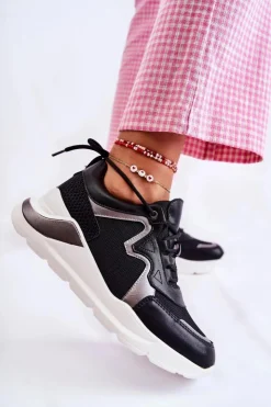 Hot Boto Damskie Modne Sneakersy Czarne Allie