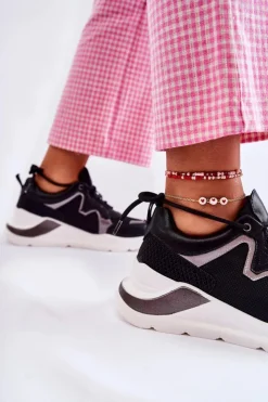 Hot Boto Damskie Modne Sneakersy Czarne Allie