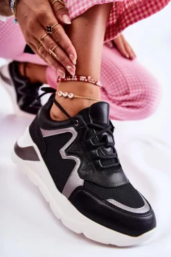 Hot Boto Damskie Modne Sneakersy Czarne Allie