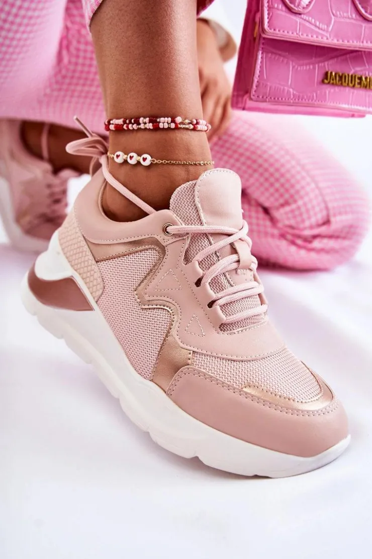 Boto Sneakersy Damskie*Damskie Modne Sneakersy Różowe Allie