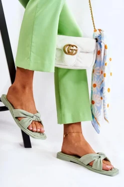 Damskie Boto Damskie Modne Zamszowe Klapki Zielone Lorrie