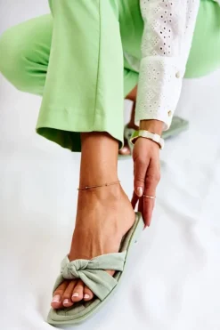 Damskie Boto Damskie Modne Zamszowe Klapki Zielone Lorrie