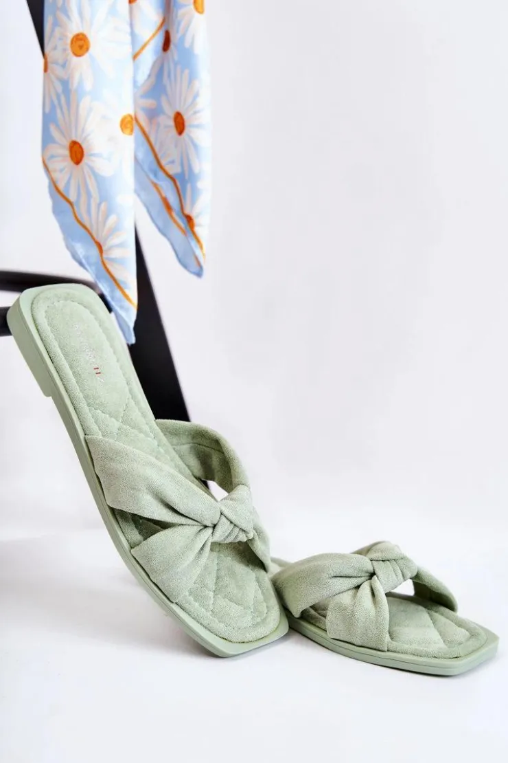 Damskie Boto Damskie Modne Zamszowe Klapki Zielone Lorrie