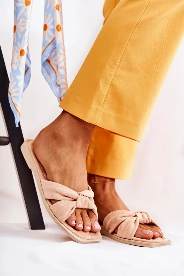 Damskie Boto Damskie Modne Zamszowe Klapki Nude Lorrie