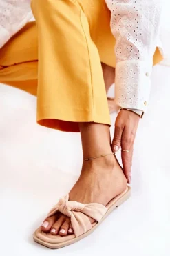 Damskie Boto Damskie Modne Zamszowe Klapki Nude Lorrie