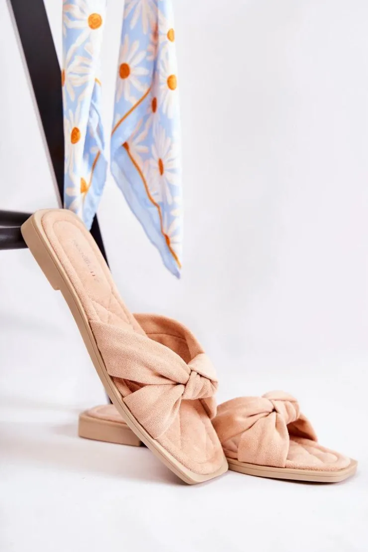 Damskie Boto Damskie Modne Zamszowe Klapki Nude Lorrie