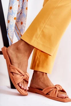 Boto Klapki Damskie Klasyczne*Damskie Modne Zamszowe Klapki Pomarańczowe Lorrie