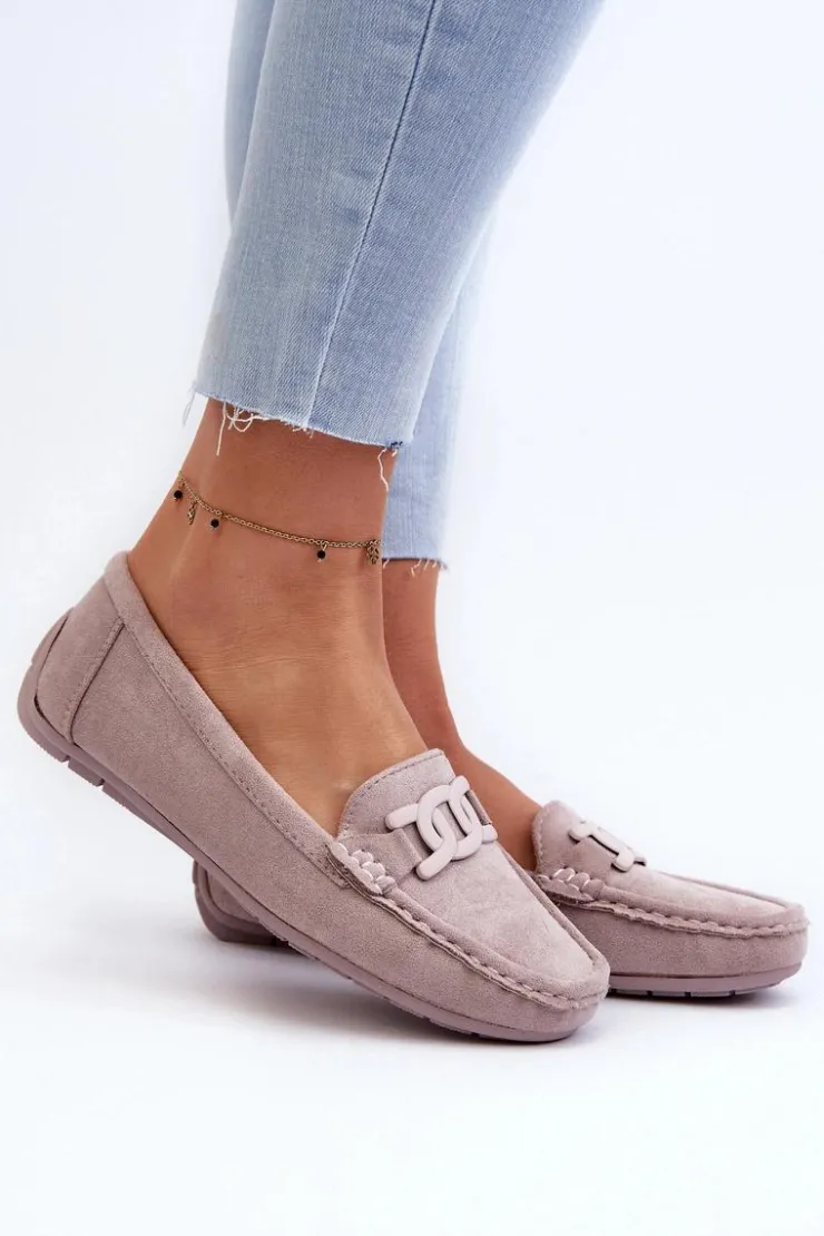 Damskie Boto Damskie Modne Zamszowe Mokasyny Fioletowe Rabell