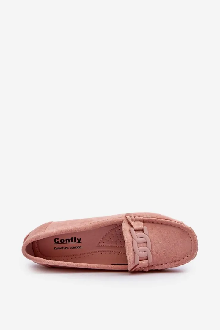 Hot Boto Damskie Modne Zamszowe Mokasyny Jasnoróżowe Rabell