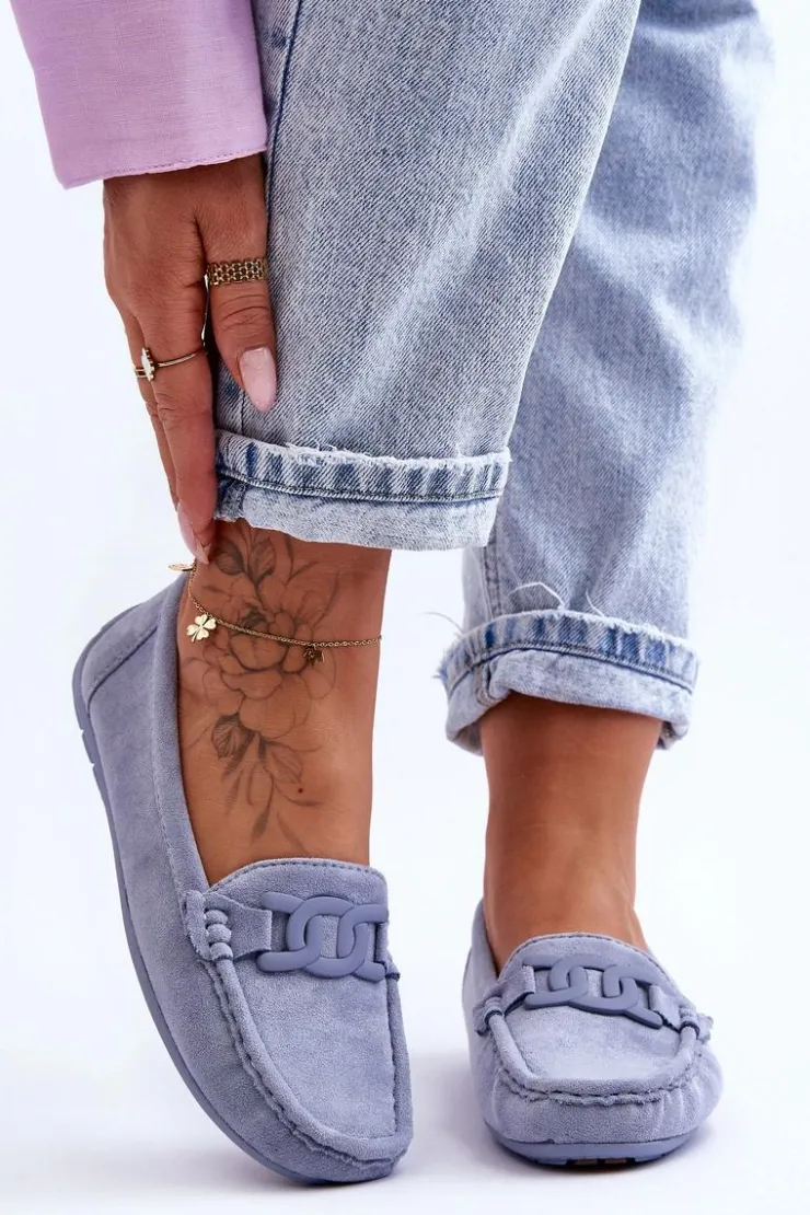 Boto Loafersy Damskie|Mokasyny Damskie Zamszowe*Damskie Modne Zamszowe Mokasyny e Rabell Niebieski