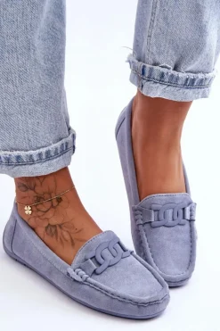 Boto Loafersy Damskie|Mokasyny Damskie Zamszowe*Damskie Modne Zamszowe Mokasyny e Rabell Niebieski
