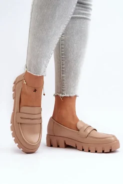 Buty damskie Vinceza Mokasyny Płaskie|Mokasyny Damskie Zamszowe*Damskie Mokasyny Eko Skóra Beżowe Seravisa