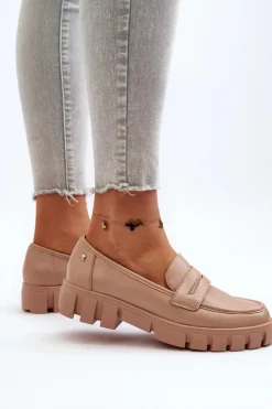 Buty damskie Vinceza Mokasyny Płaskie|Mokasyny Damskie Zamszowe*Damskie Mokasyny Eko Skóra Beżowe Seravisa