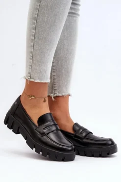 Online Buty damskie Vinceza Damskie Mokasyny Eko Skóra Czarne Seravisa