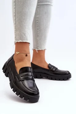 Online Buty damskie Vinceza Damskie Mokasyny Eko Skóra Czarne Seravisa