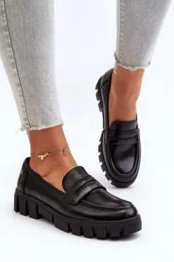 Online Buty damskie Vinceza Damskie Mokasyny Eko Skóra Czarne Seravisa