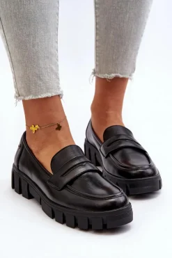 Online Buty damskie Vinceza Damskie Mokasyny Eko Skóra Czarne Seravisa