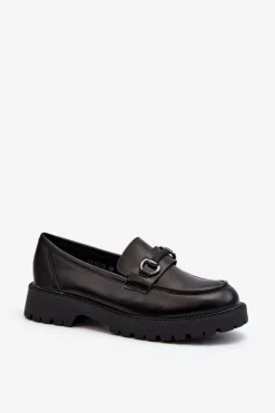 Outlet Buty damskie Vinceza Damskie Mokasyny Eko Skórzane Czarne Ledda