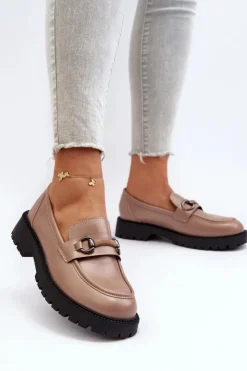 Damskie Buty damskie Vinceza Damskie Mokasyny Eko Skórzane Beżowe Ledda