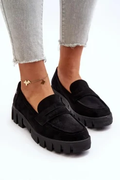 Damskie Buty damskie Vinceza Damskie Mokasyny Eko Zamszowe Czarne Seravisa