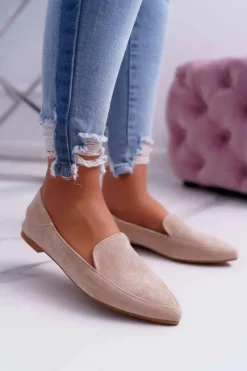 Damskie Boto Damskie Mokasyny Lu Boo Beżowe Magnus