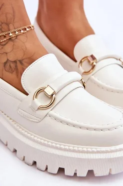 Boto Mokasyny Damskie Skórzane|Mokasyny Na Platformie*Damskie Mokasyny Na Masywnej Platformie Białe Calypso