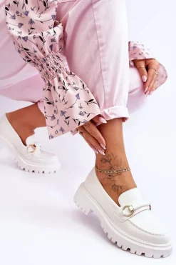 Boto Mokasyny Damskie Skórzane|Mokasyny Na Platformie*Damskie Mokasyny Na Masywnej Platformie Białe Calypso