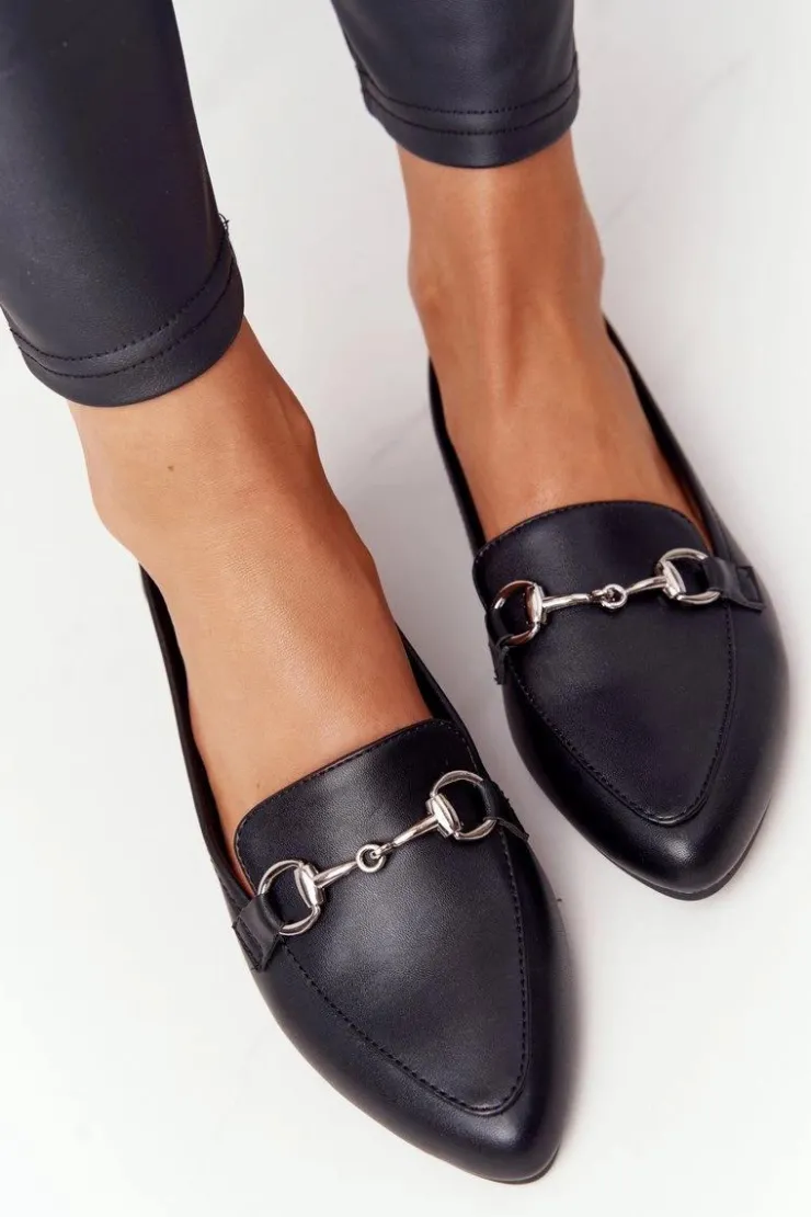 Buty Sergio Leone Mokasyny Damskie Skórzane*Damskie Mokasyny Sergio Leone MK711 Czarne